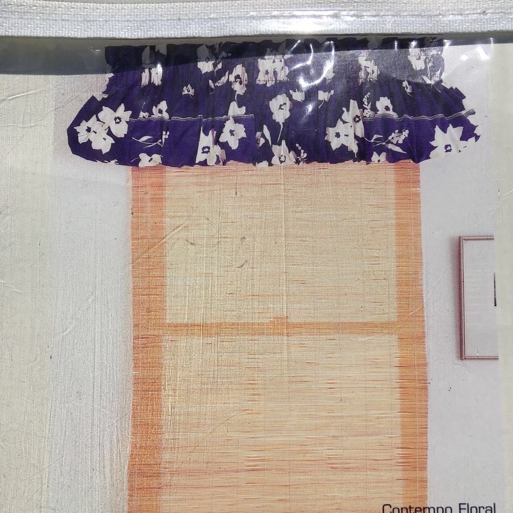Halston Bouffant Valance 84” x 15” Floral Blue White Vintage Westpoint Stevens
